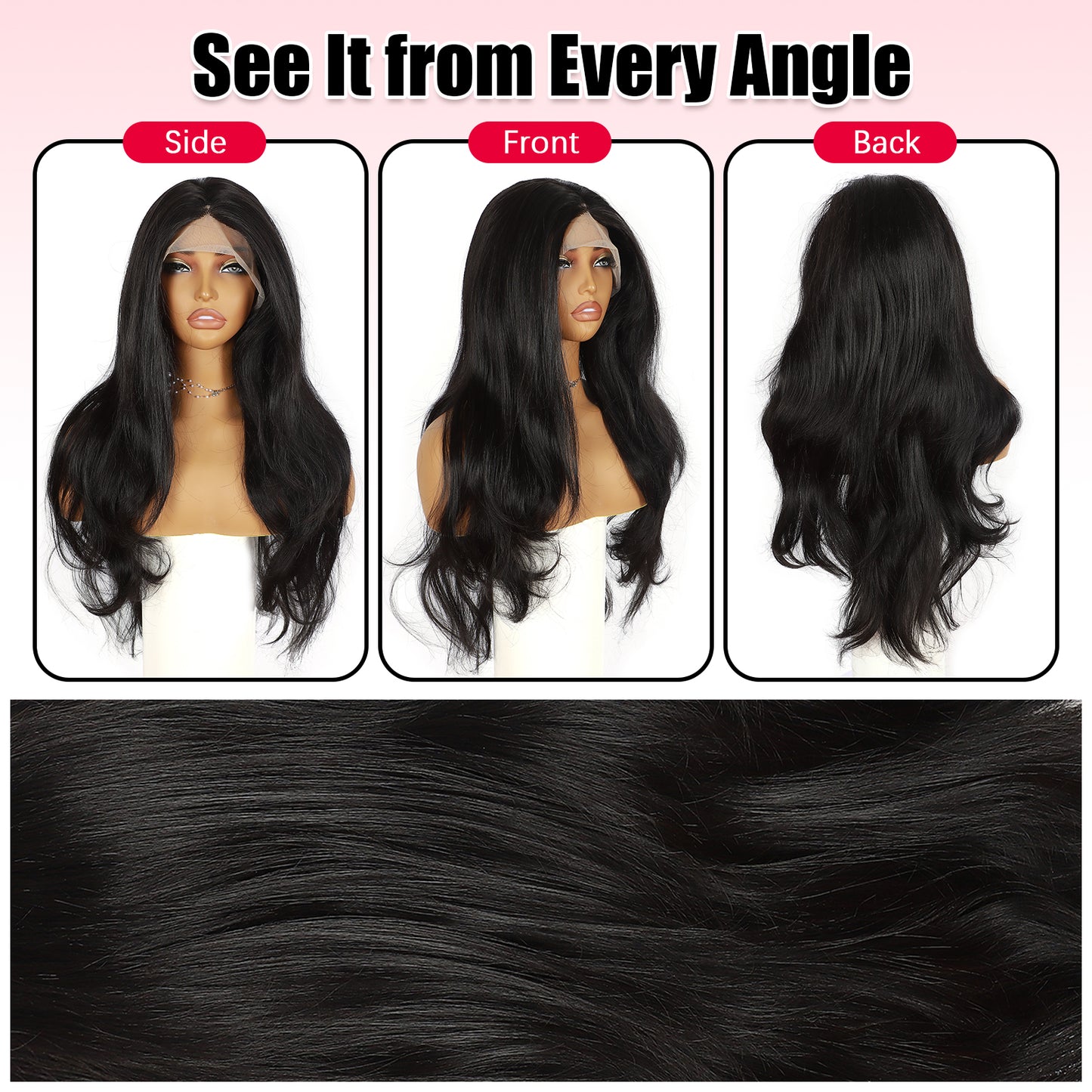 ModeMuse Public Mode™ Long Soft Black Wig – Everyday Glam Lace Front Style