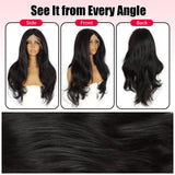 ModeMuse Public Mode™ Long Soft Black Wig – Everyday Glam Lace Front Style
