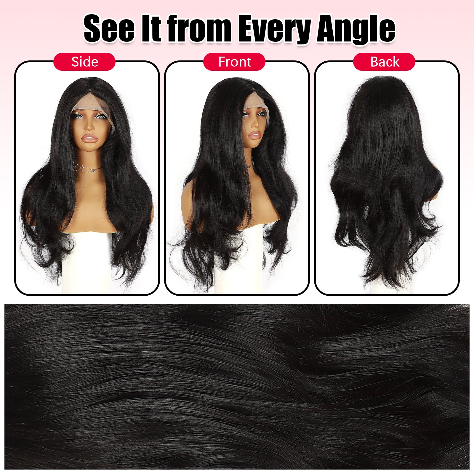 ModeMuse Public Mode™ Long Soft Black Wig – Everyday Glam Lace Front Style
