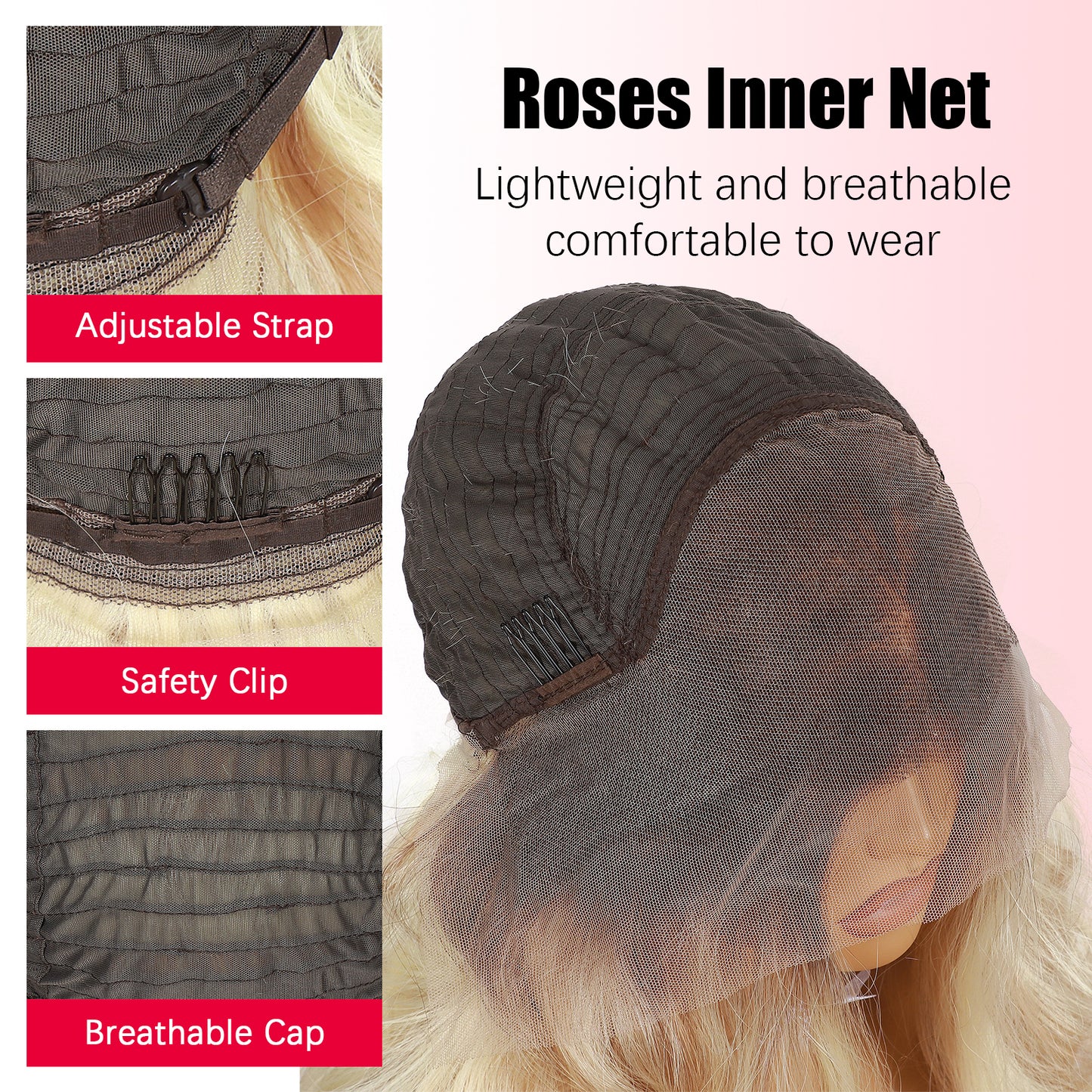 ModeMuse 22" Blonde Wavy Lace Front Wig – 13x4 Free Part Brown to Gold Gradient Long Glam Synthetic Wig