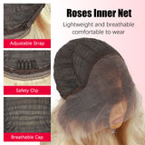 ModeMuse 22" Blonde Wavy Lace Front Wig – 13x4 Free Part Brown to Gold Gradient Long Glam Synthetic Wig