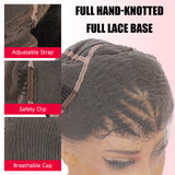 ModeMuse | Full Lace Braided Wig 1B – Hand-Braided Cornrow Buns, Baby Hair, Protective Style Wig, Ready-to-Wear