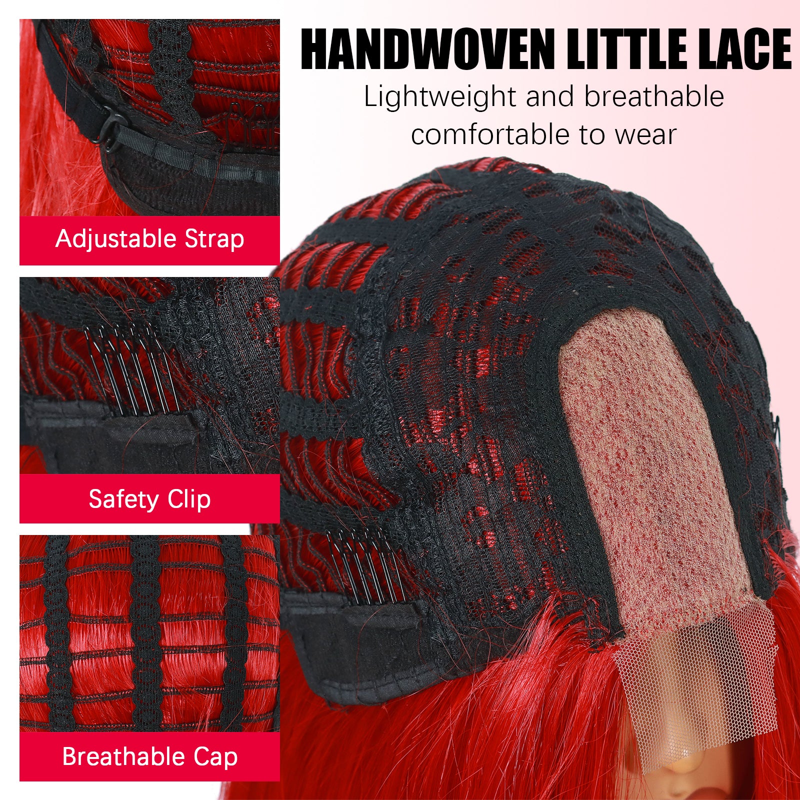 ModeMuse 12" Red Straight Bob Lace Front Wig – Sleek Blunt Cut, Bold Statement Short Wig, Heat Resistant Synthetic
