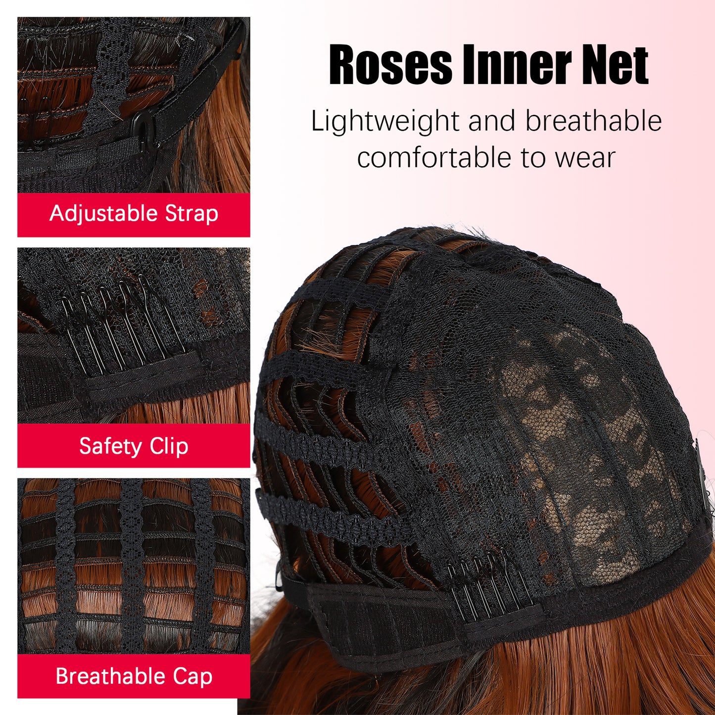 modemuse | Black Brown Ombre Wavy Wig With Bangs Synthetic Heat Resistant Daily Style