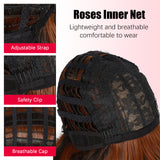 modemuse | Black Brown Ombre Wavy Wig With Bangs Synthetic Heat Resistant Daily Style