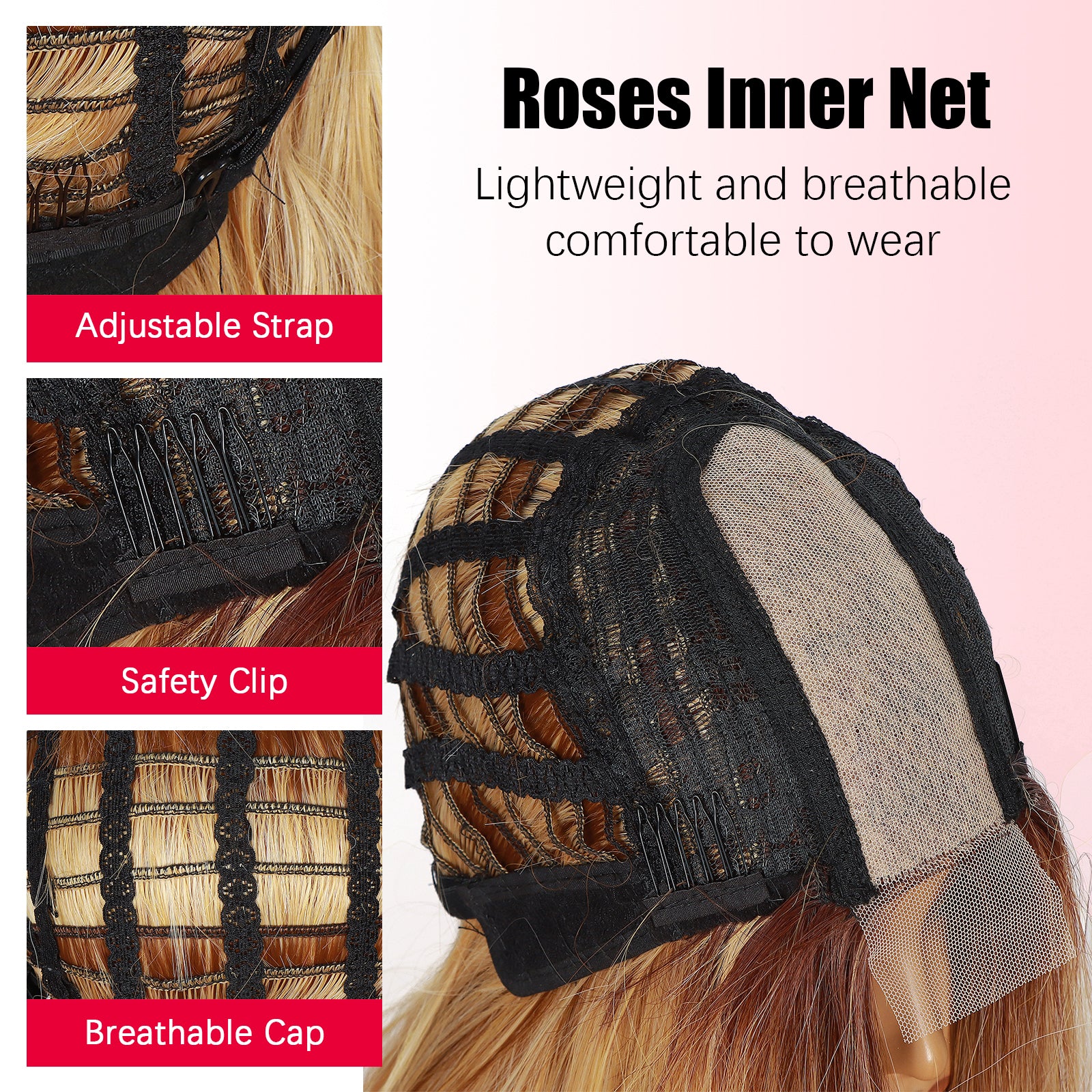 ModeMuse 28" Blonde Straight Lace Front Wig – Dark Root Long Sleek Synthetic Wig with Soft Glam Finish (XT279)