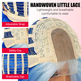 ModeMuse | Ombre Blue Long Lace Wig White to Blue Wavy Synthetic Wig Daily & Cosplay & Festival Wear