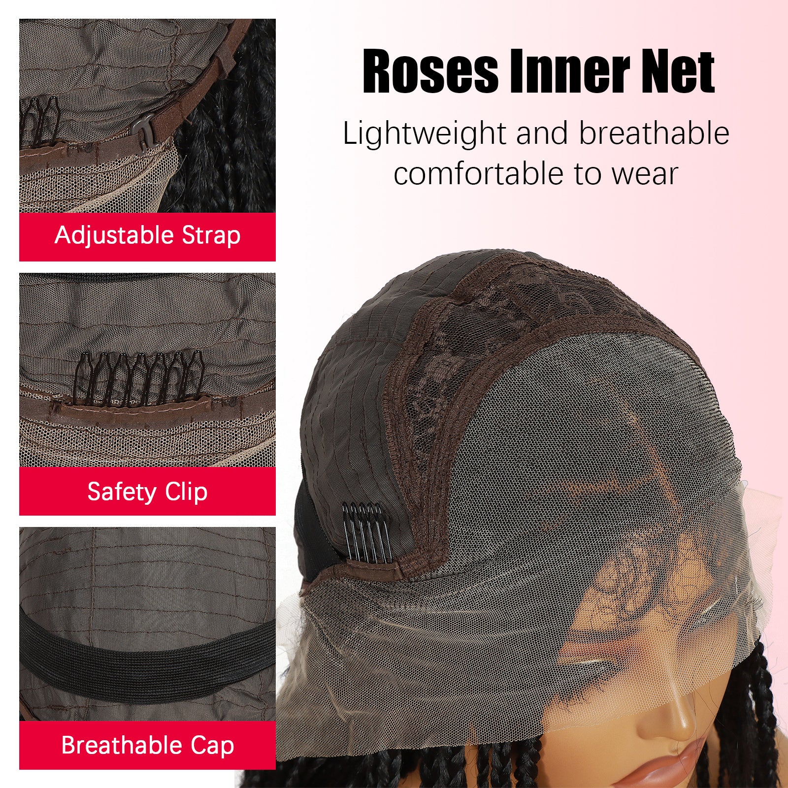 ModeMuse 26" Braided Lace Front Wig – 13x4 Hand-Braided Long Black Protective Style Wig, Free Part Synthetic Wig
