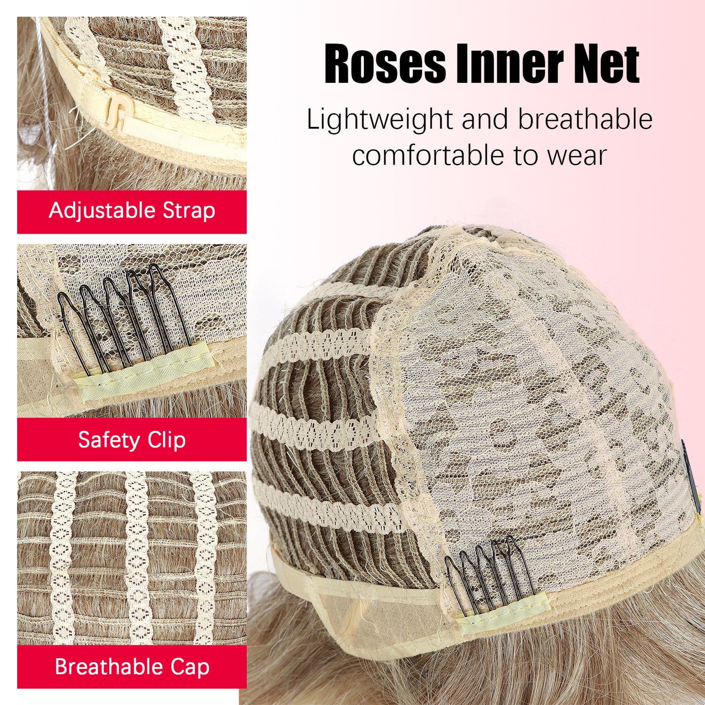 ModeMuse | Short Golden Blonde Pixie Wig Synthetic Heat Resistant Fiber Glueless Daily Party Elf Wig for Women