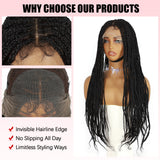 ModeMuse 26" Braided Lace Front Wig – 13x4 Hand-Braided Long Black Protective Style Wig, Free Part Synthetic Wig