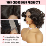 ModeMuse Vintage Curly Bob Wig – Dark Brown Short Glam Wig with Lace Front Detail, Soft Synthetic Curls (XT280)