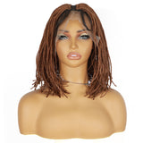ModeMuse 13x7 Lace Braided Bob Wig – Brown Micro Braids Synthetic Wig with Baby Hair FT108#30