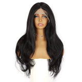 ModeMuse Public Mode™ Long Soft Black Wig – Everyday Glam Lace Front Style
