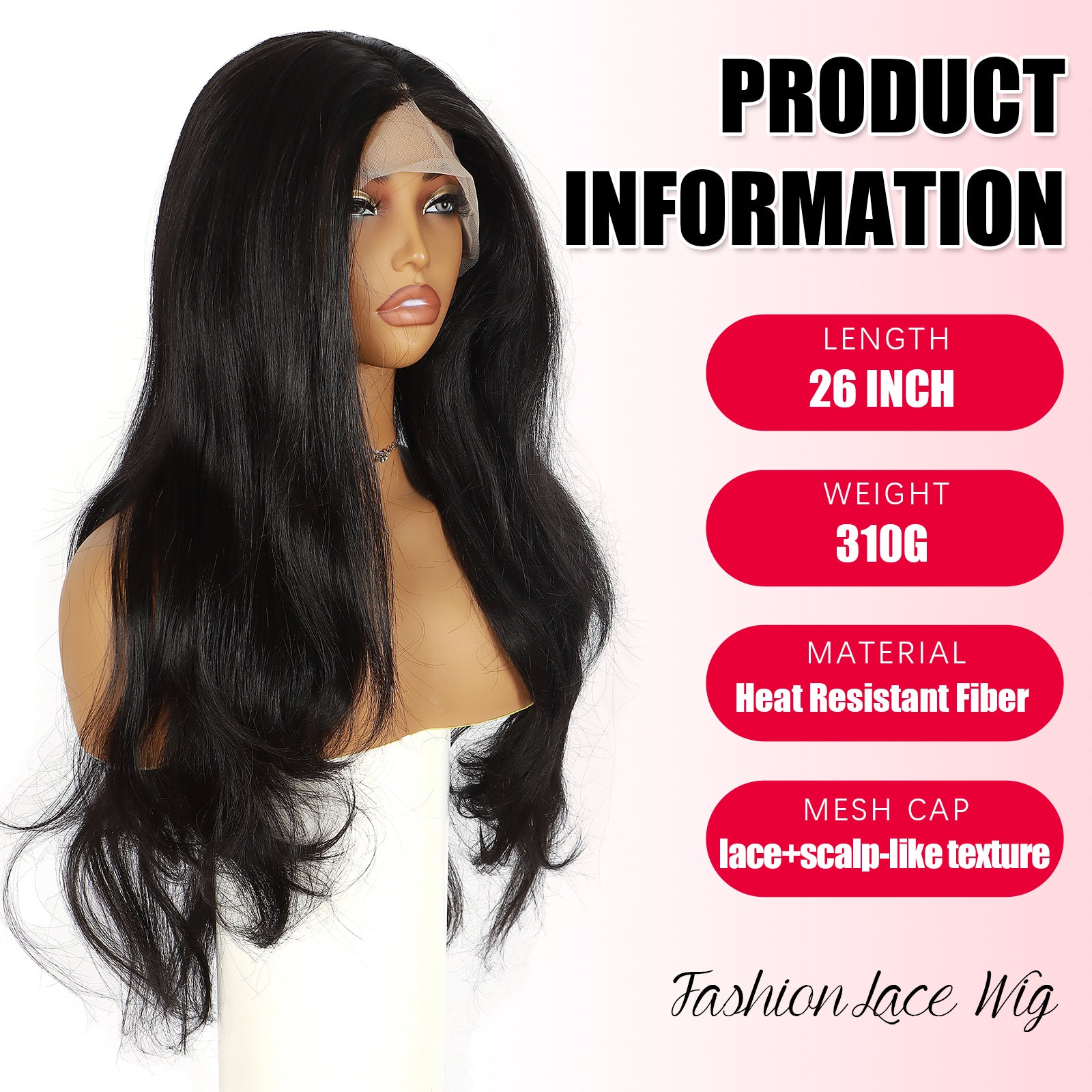 ModeMuse Public Mode™ Long Soft Black Wig – Everyday Glam Lace Front Style